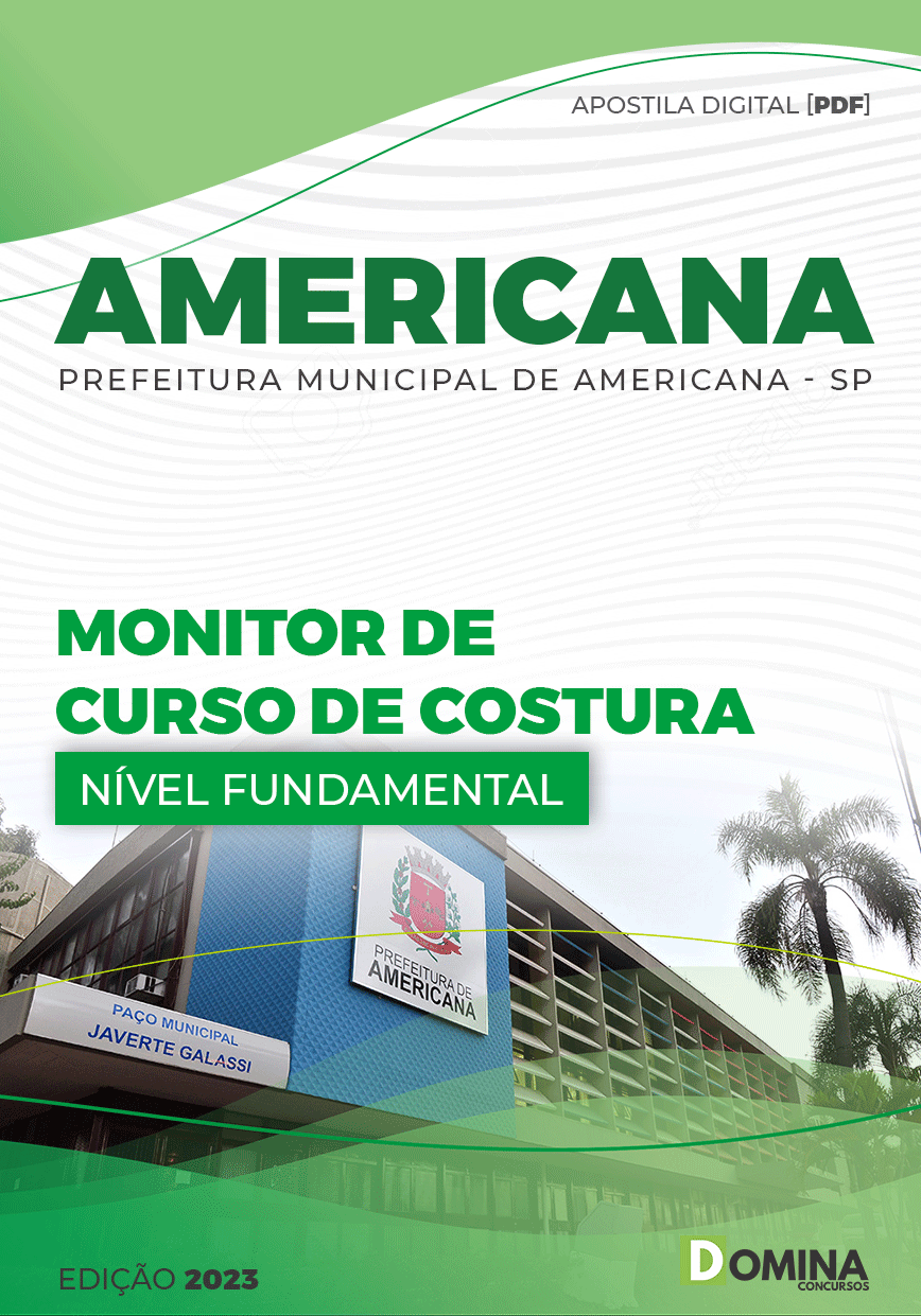 Apostila Pref Americana SP 2023 Monitor Curso Costura