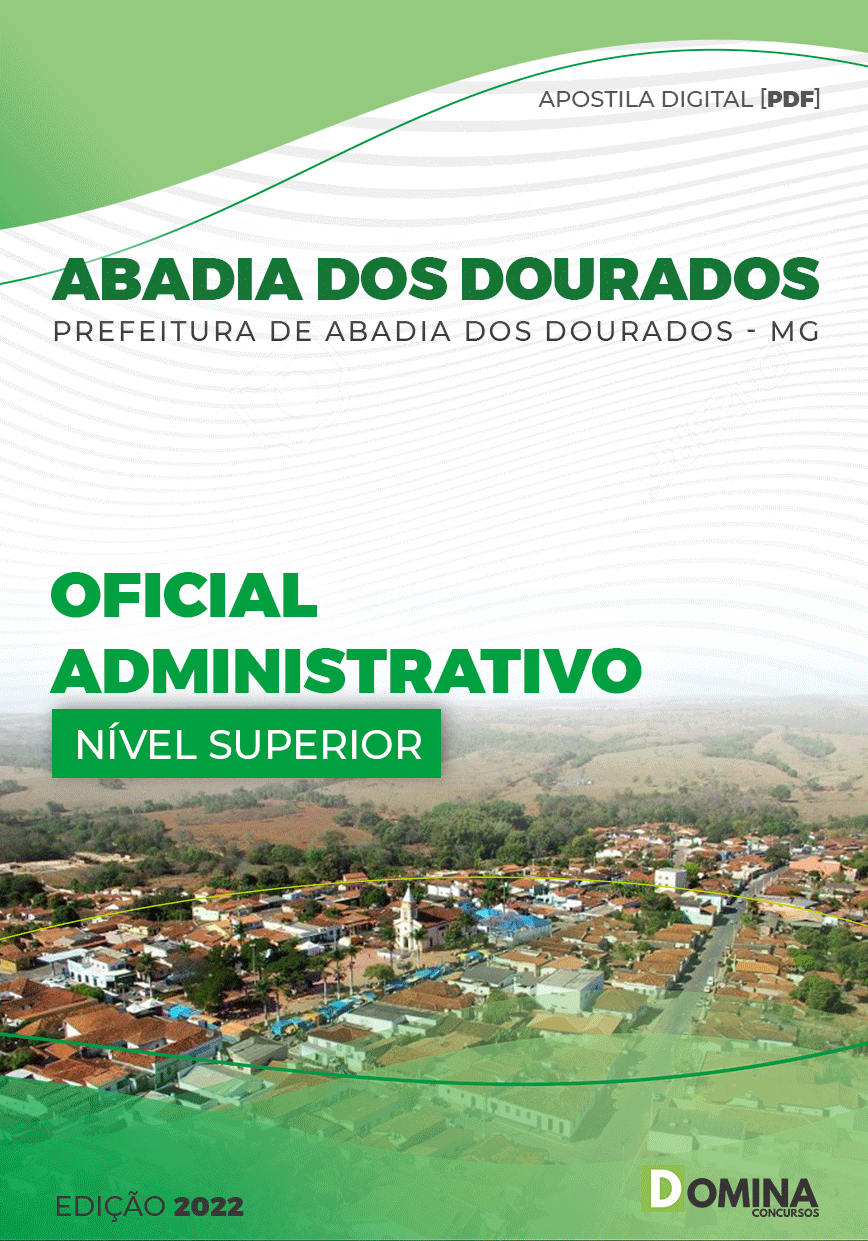 Apostila Pref Abadia Dourados MG 2022 Oficial Administrativo