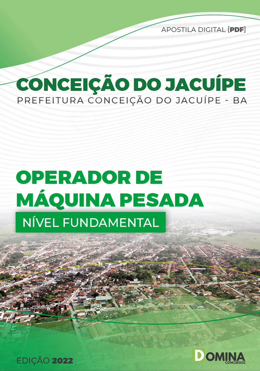 Apostila Pref Conceição Jacuípe BA 2022 Operador Máquinas Pesadas