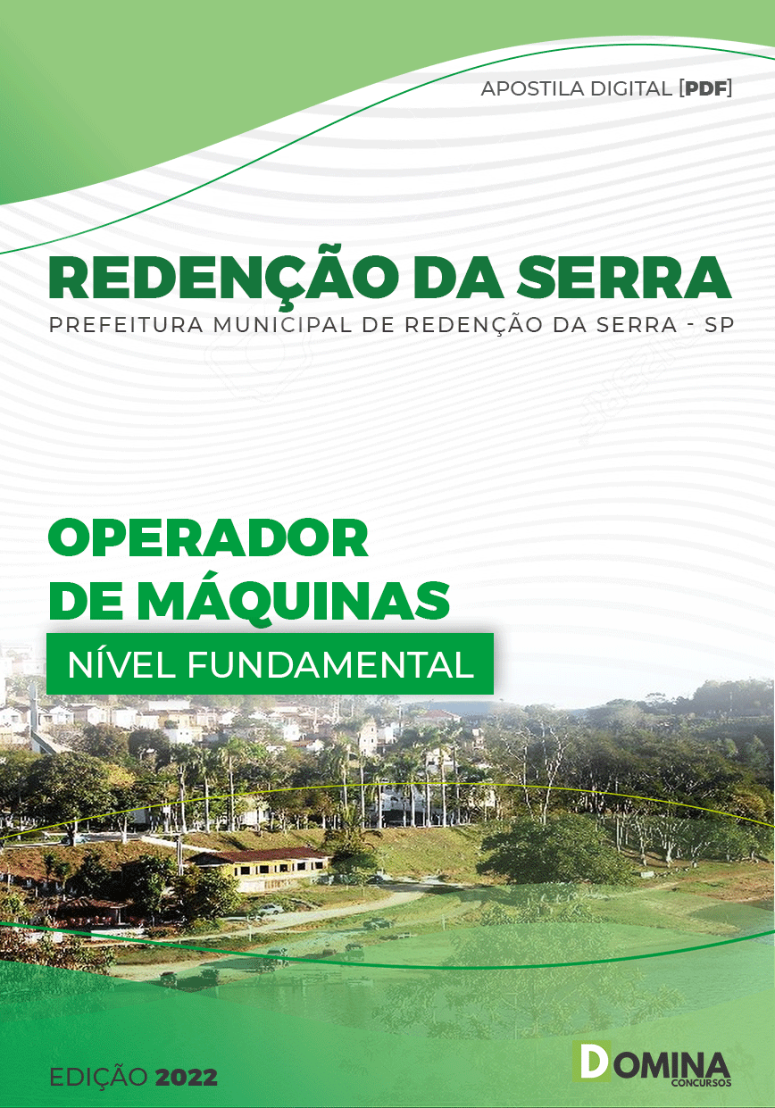 Apostila Pref Redenção Serra SP 2022 Operador Máquinas