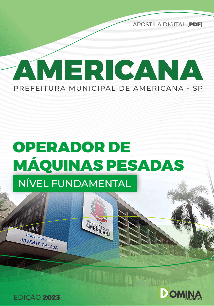 Apostila Pref Americana SP 2023 Operador Máquinas Pesadas