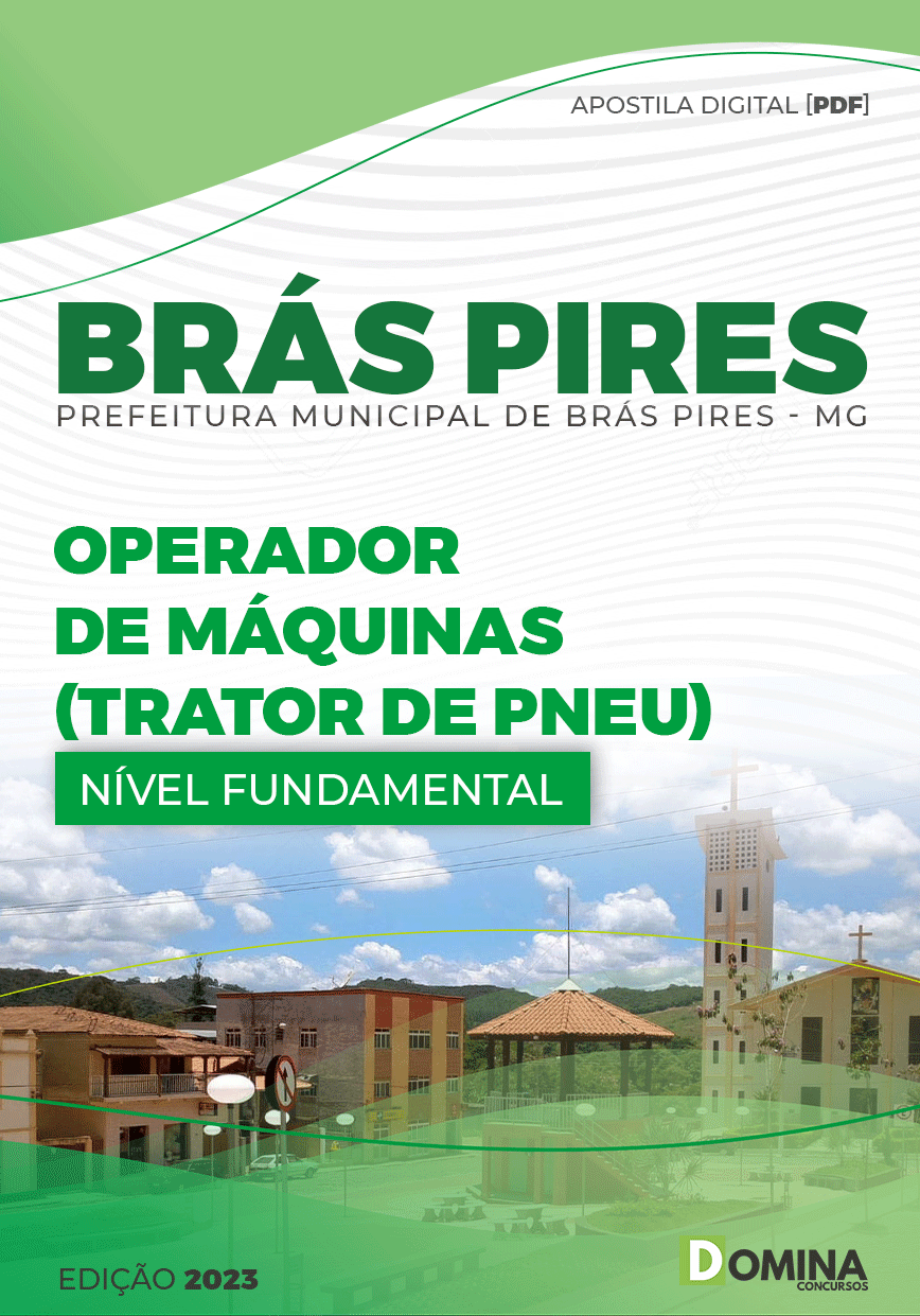 Apostila Pref Brás Pires MG 2023 Operador Máquinas Trato Pneus