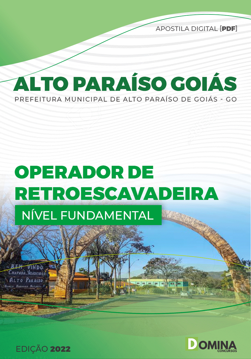 Apostila Pref Alto Paraíso Goiás GO 2022 Operador Retroescavadeira