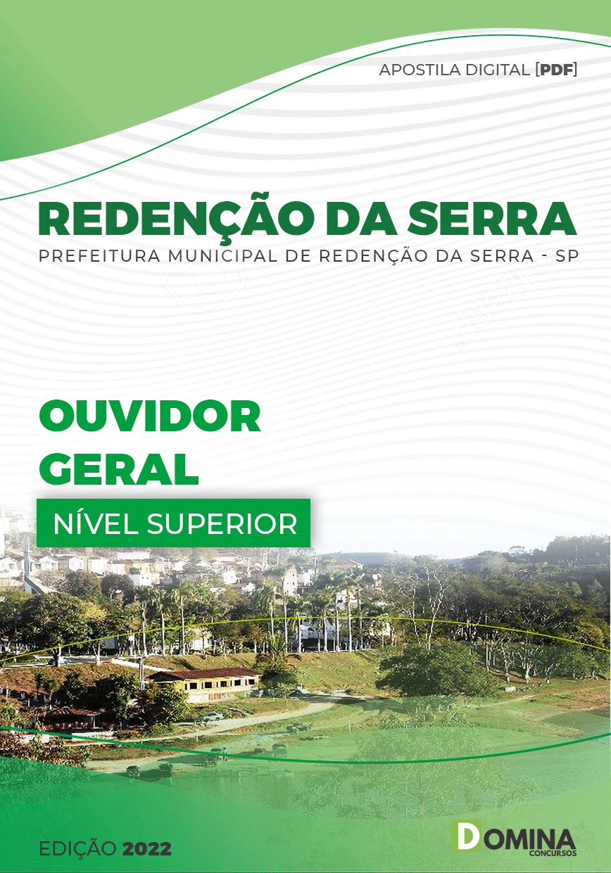 Apostila Digital Pref Redenção Serra SP 2022 Ouvidor Geral