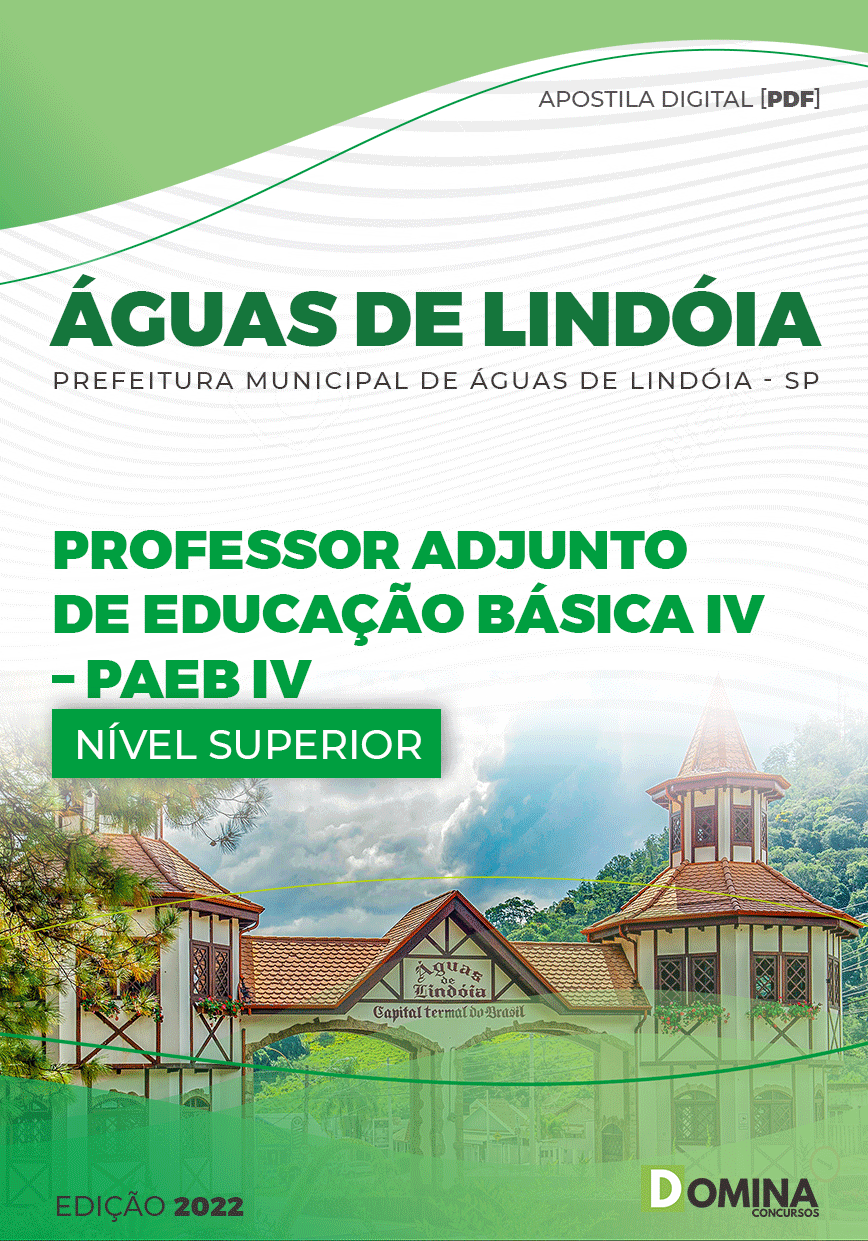 Apostila Pref Águas Lindóia SP 2023 Prof Adjunto Educação Básica IV