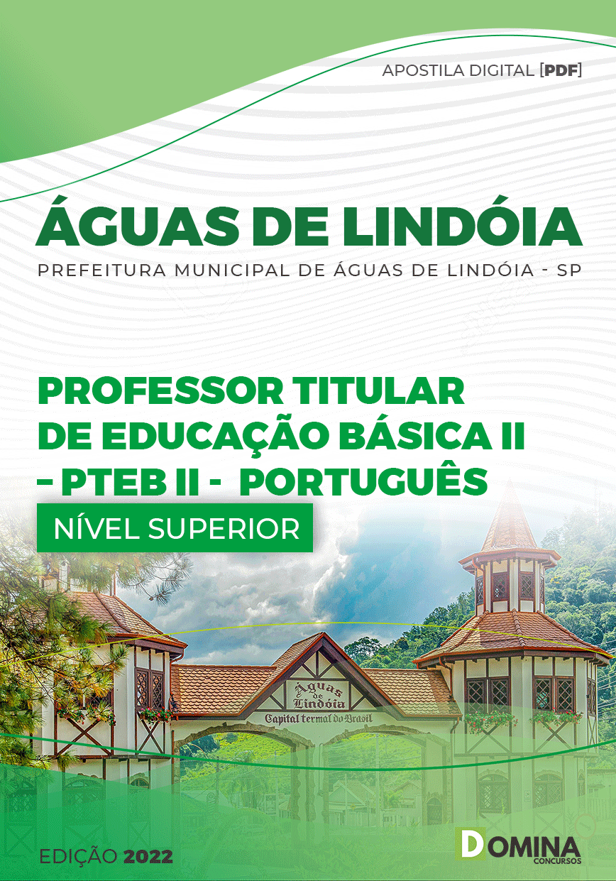 Apostila Pref Águas Lindóia SP 2023 Prof Titular Ed Básica II Português