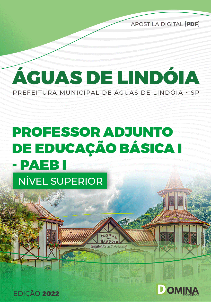 Apostila Pref Águas Lindóia SP 2023 Professor Adjunto Educ Básica I