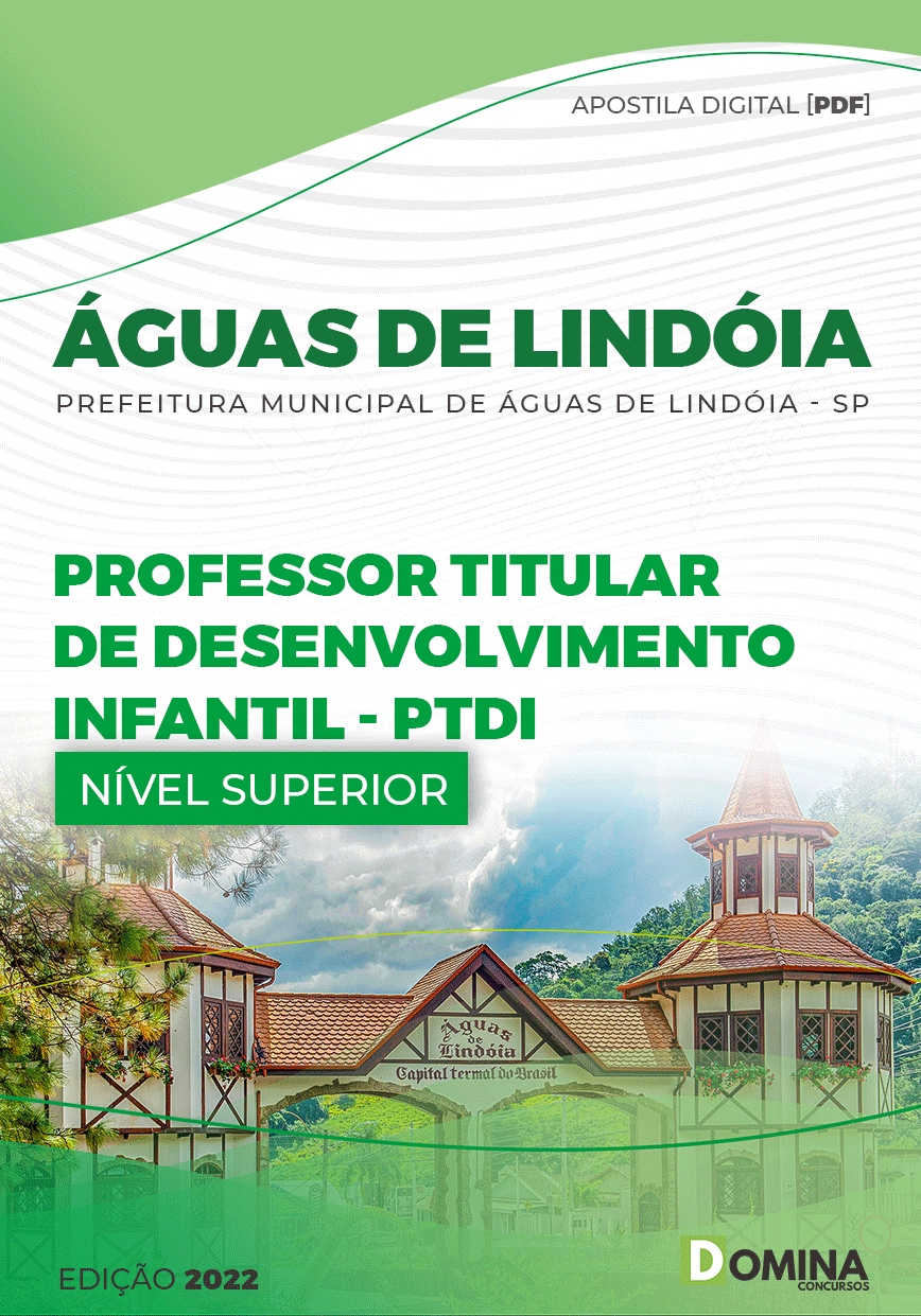 Apostila Pref Águas Lindóia SP 2023 Professor Titular Desenv Infantil