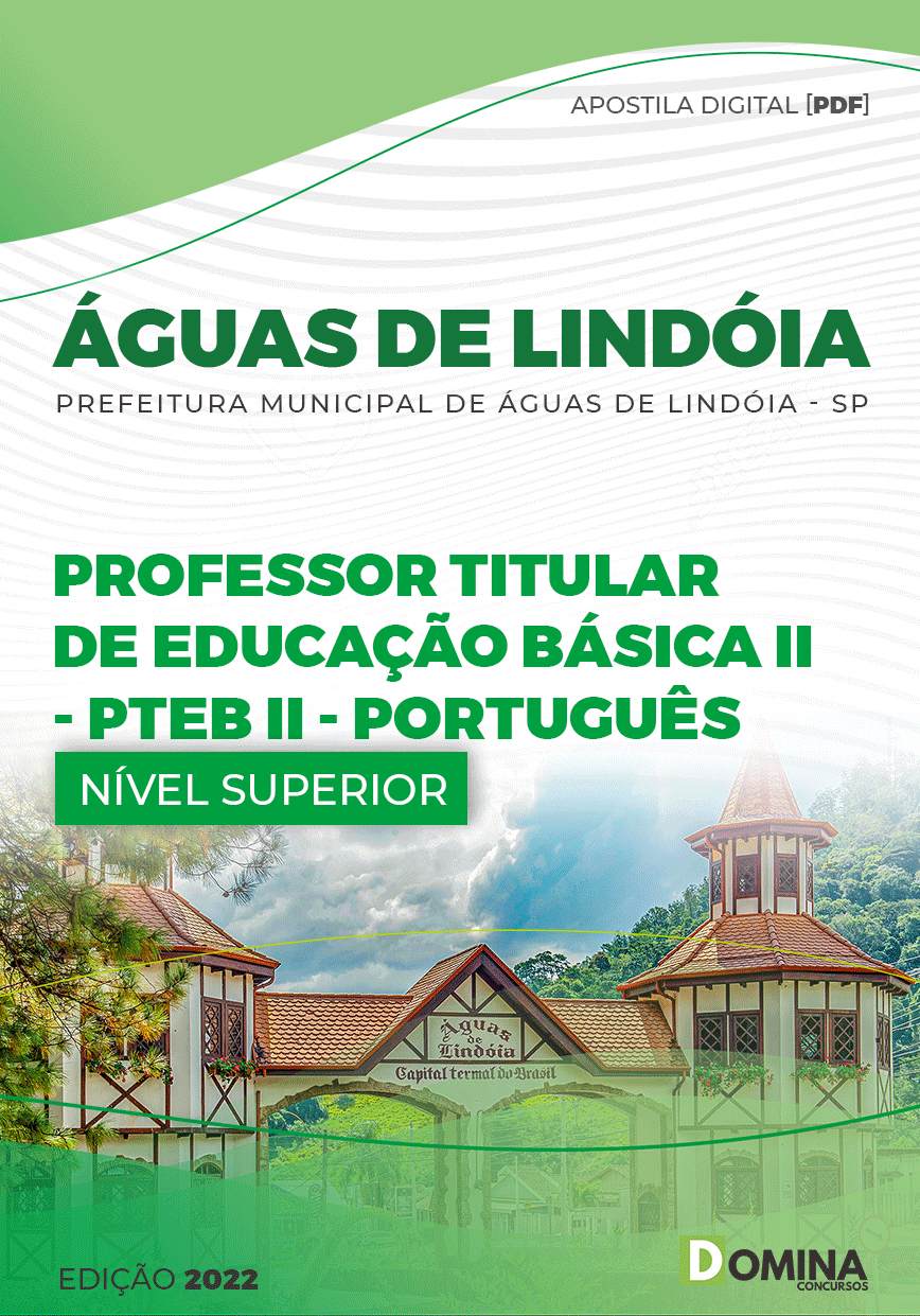 Apostila Pref Águas Lindóia SP 2023 Professor Educ Básica II Português