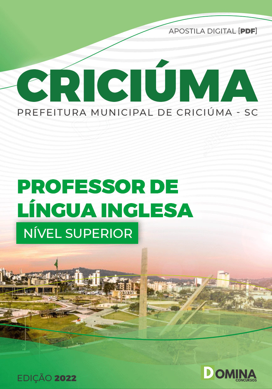 Apostila Pref Criciúma SC 2022 Professor Língua Inglesa