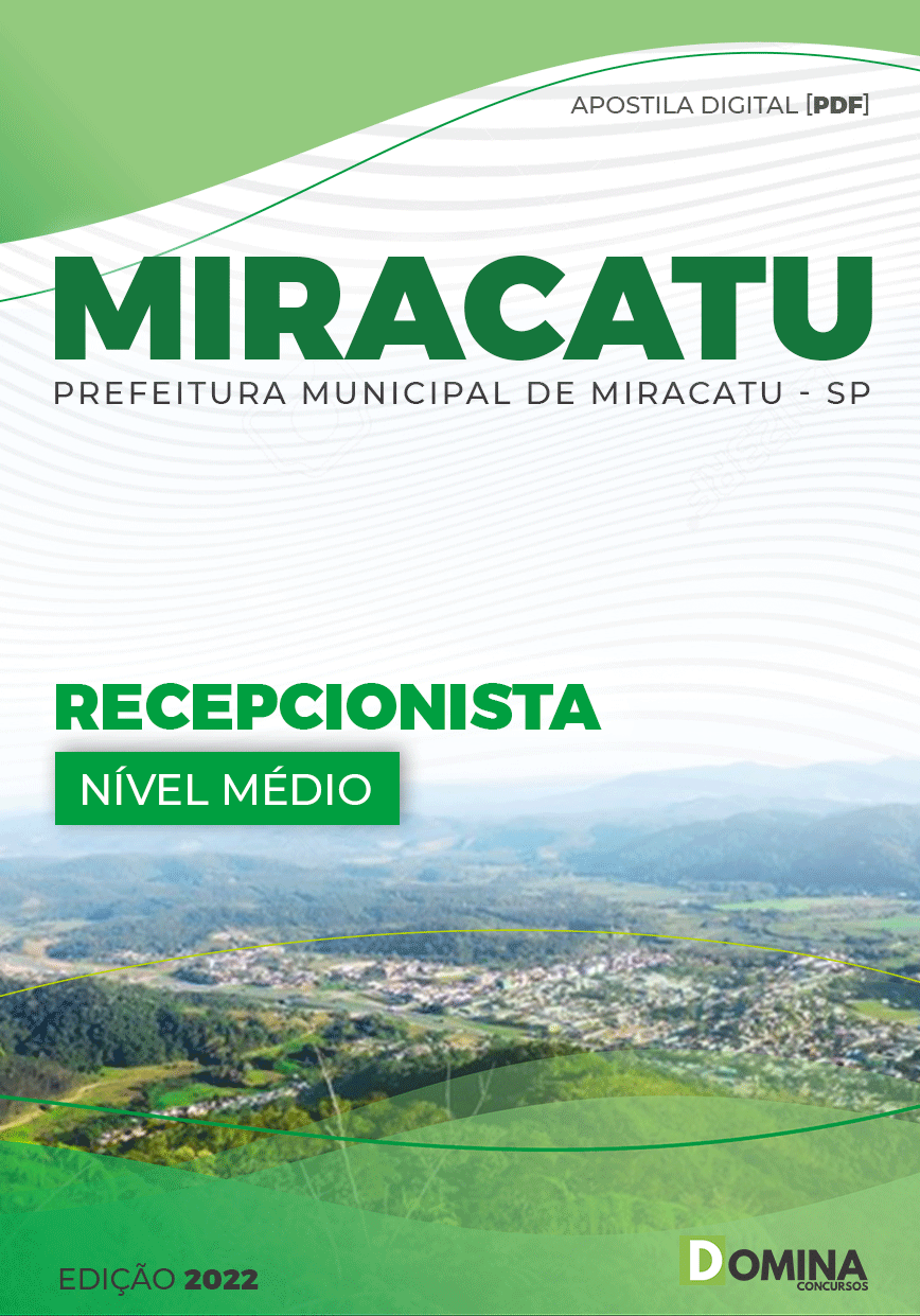 Apostila Concurso Pref Miracatu SP 2022 Recepcionista