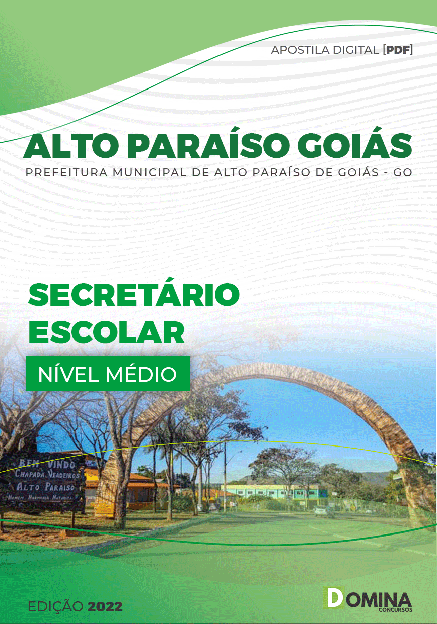 Apostila Pref Alto Paraíso Goiás GO 2022 Secretário Escolar