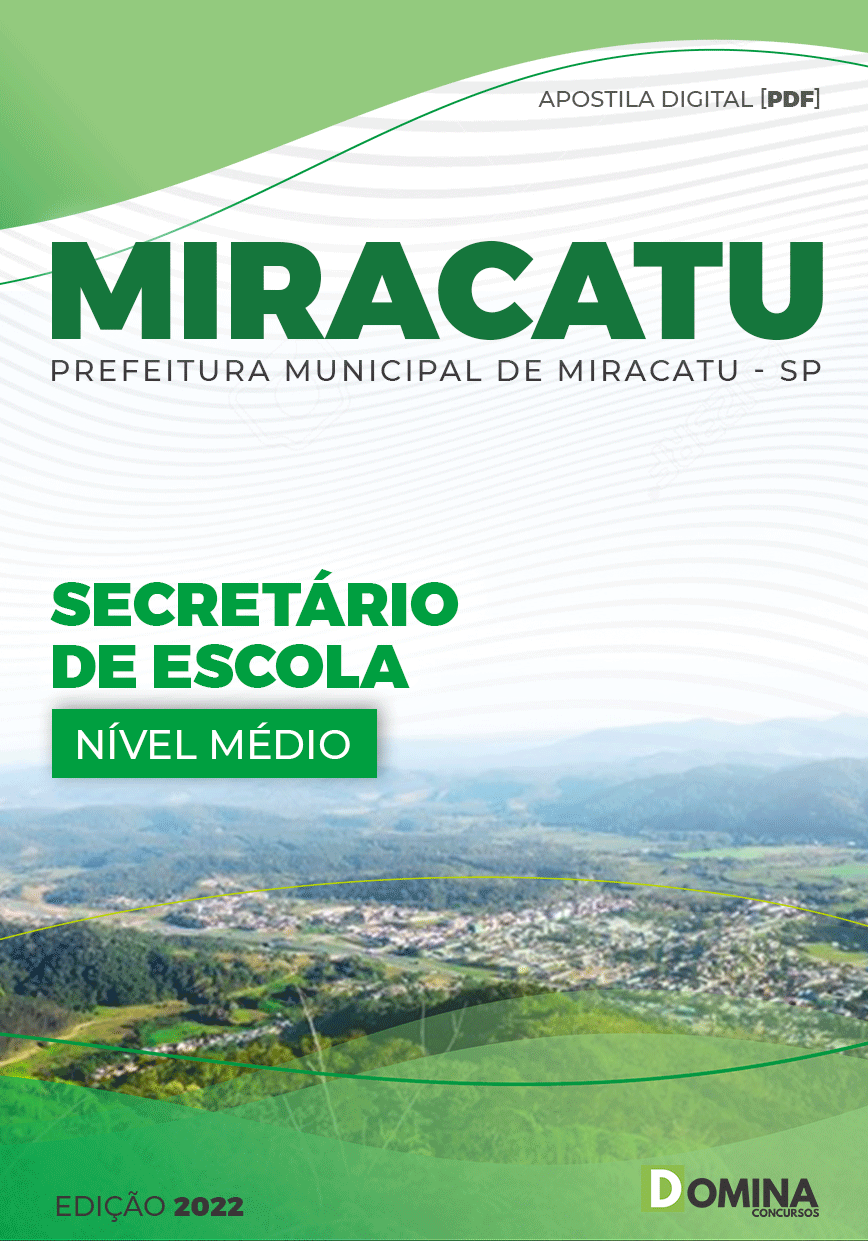 Apostila Concurso Pref Miracatu SP 2022 Secretário Escolar