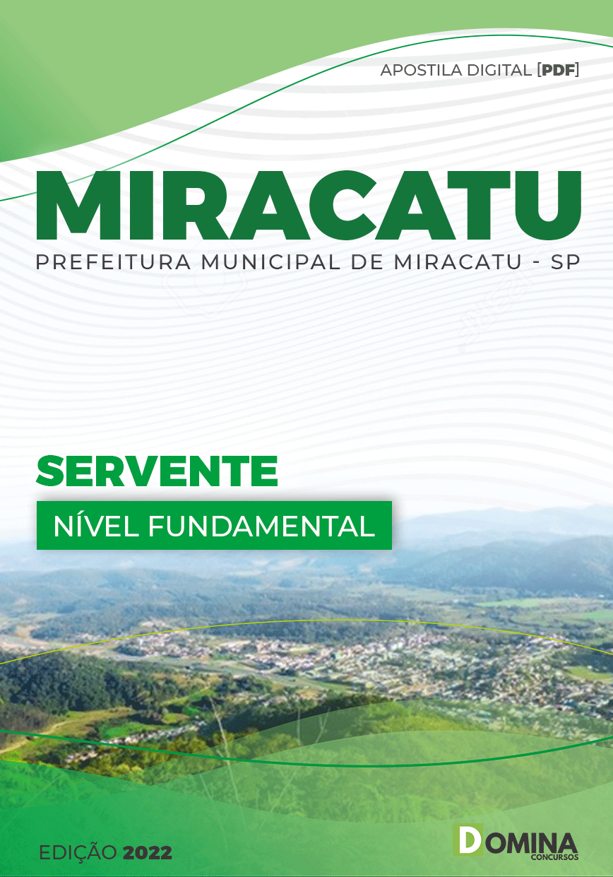 Apostila Concurso Pref Miracatu SP 2022 Servente