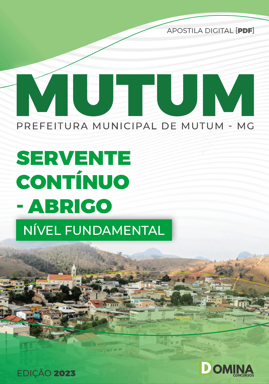 Apostila Pref Mutum MG 2023 Servente Contínuo Abrigo