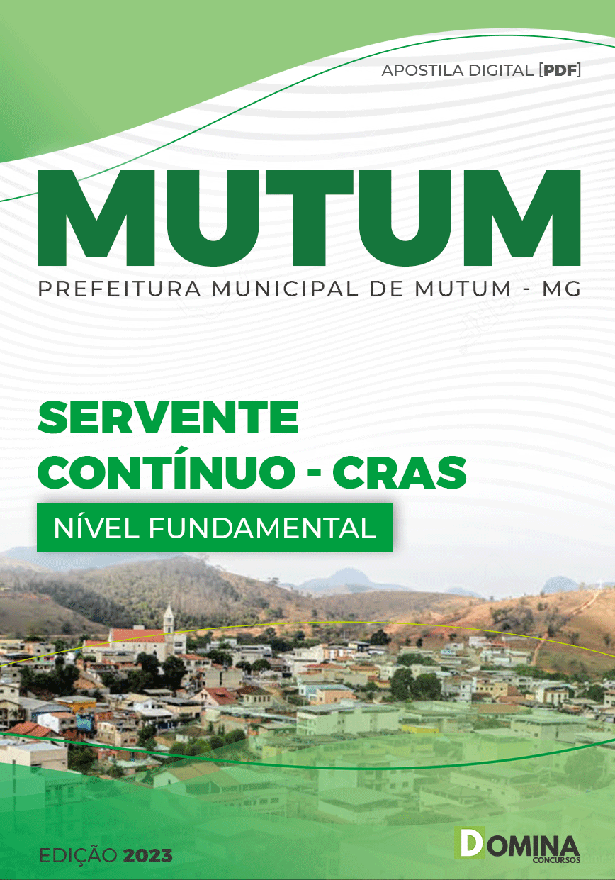 Apostila Pref Mutum MG 2023 Servente Contínuo CRAS