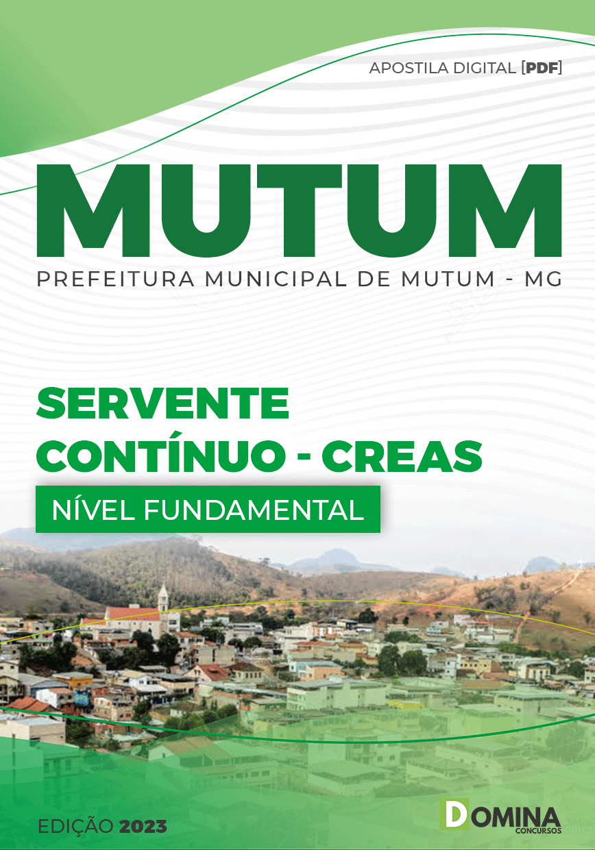 Apostila Pref Mutum MG 2023 Servente Contínuo CREAS