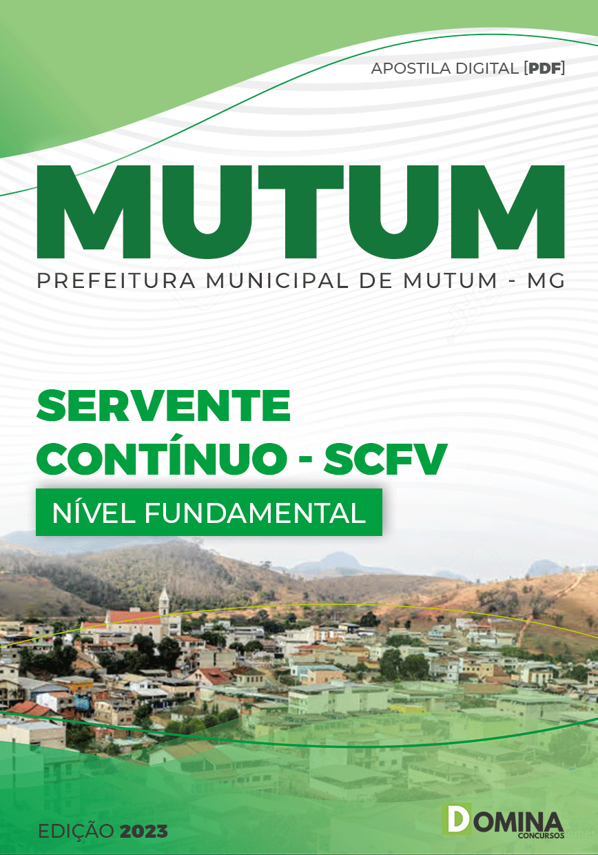 Apostila Pref Mutum MG 2023 Servente Contínuo SCFV