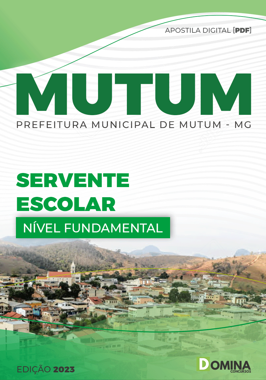 Apostila Pref Mutum MG 2023 Servente Obras Escolar