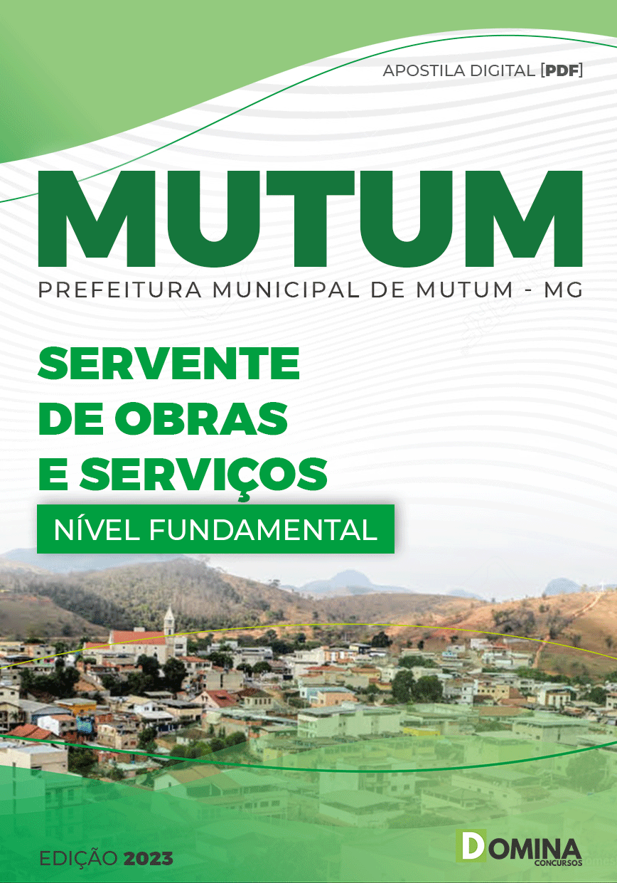 Apostila Pref Mutum MG 2023 Servente Obras Serviços