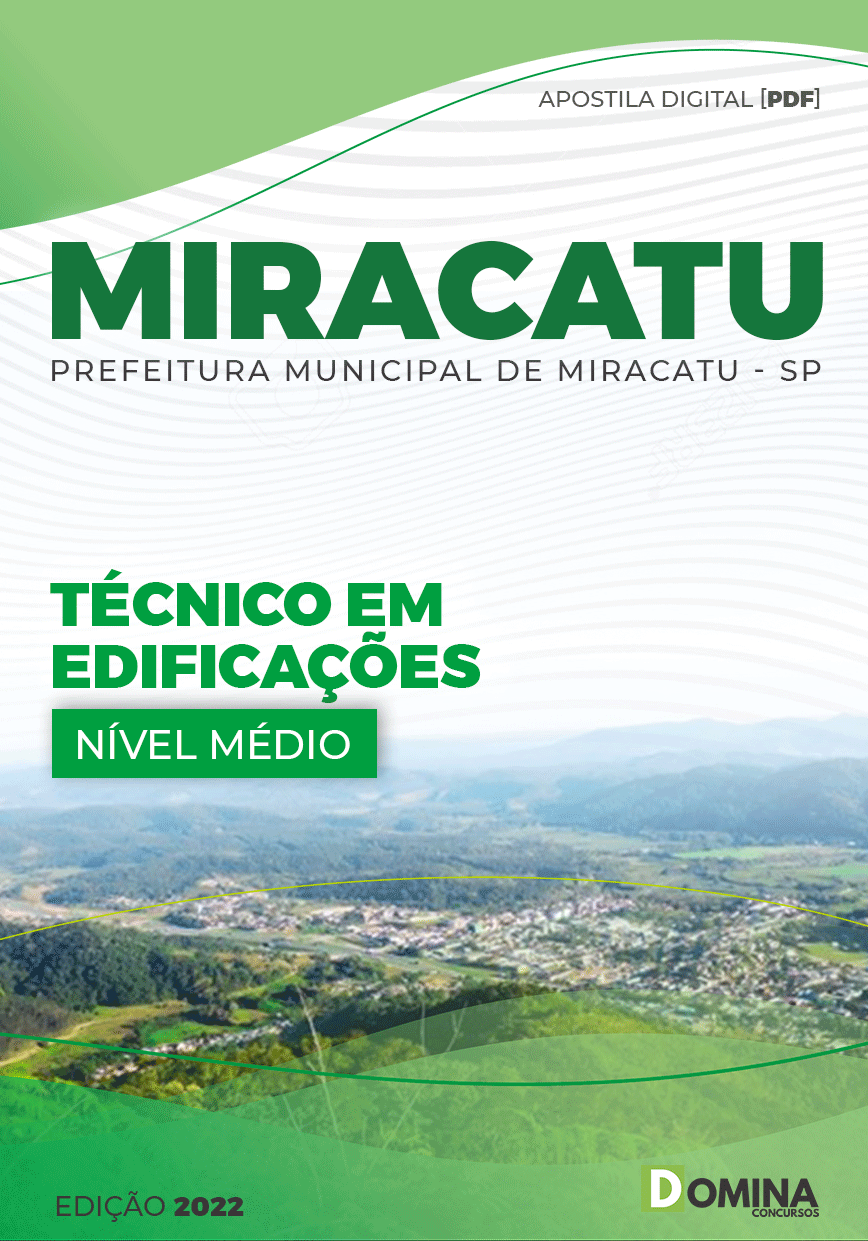 Apostila Digital Pref Miracatu SP 2022 Técnico Edificações