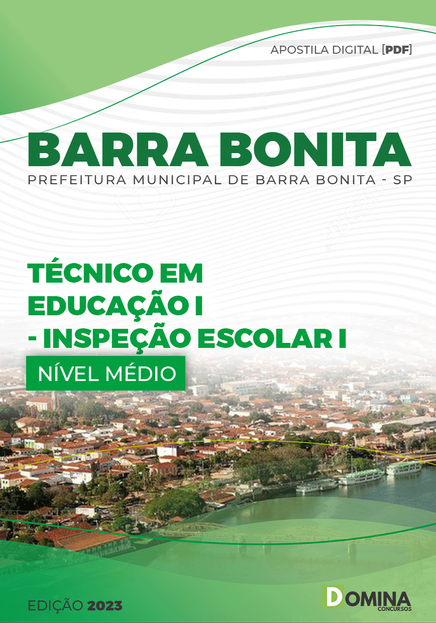Apostila Pref Barra Bonita SP 2023 Técnico Educação Inspeção Escolar