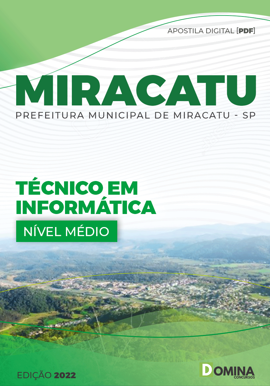 Apostila Digital Pref Miracatu SP 2022 Técnico Informática