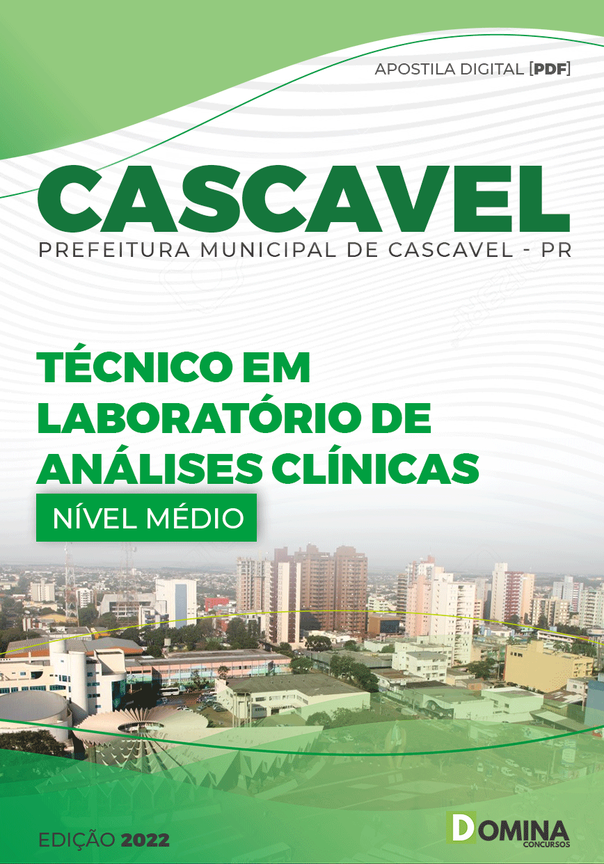 Apostila Pref Cascavel PR 2022 Técnico Laboratório Analise Clínicas