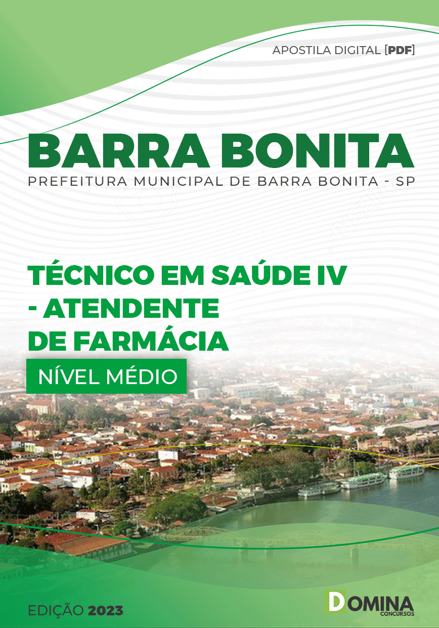 Apostila Pref Barra Bonita SP 2023 Técnico Saúde IV Atendente Farmácia