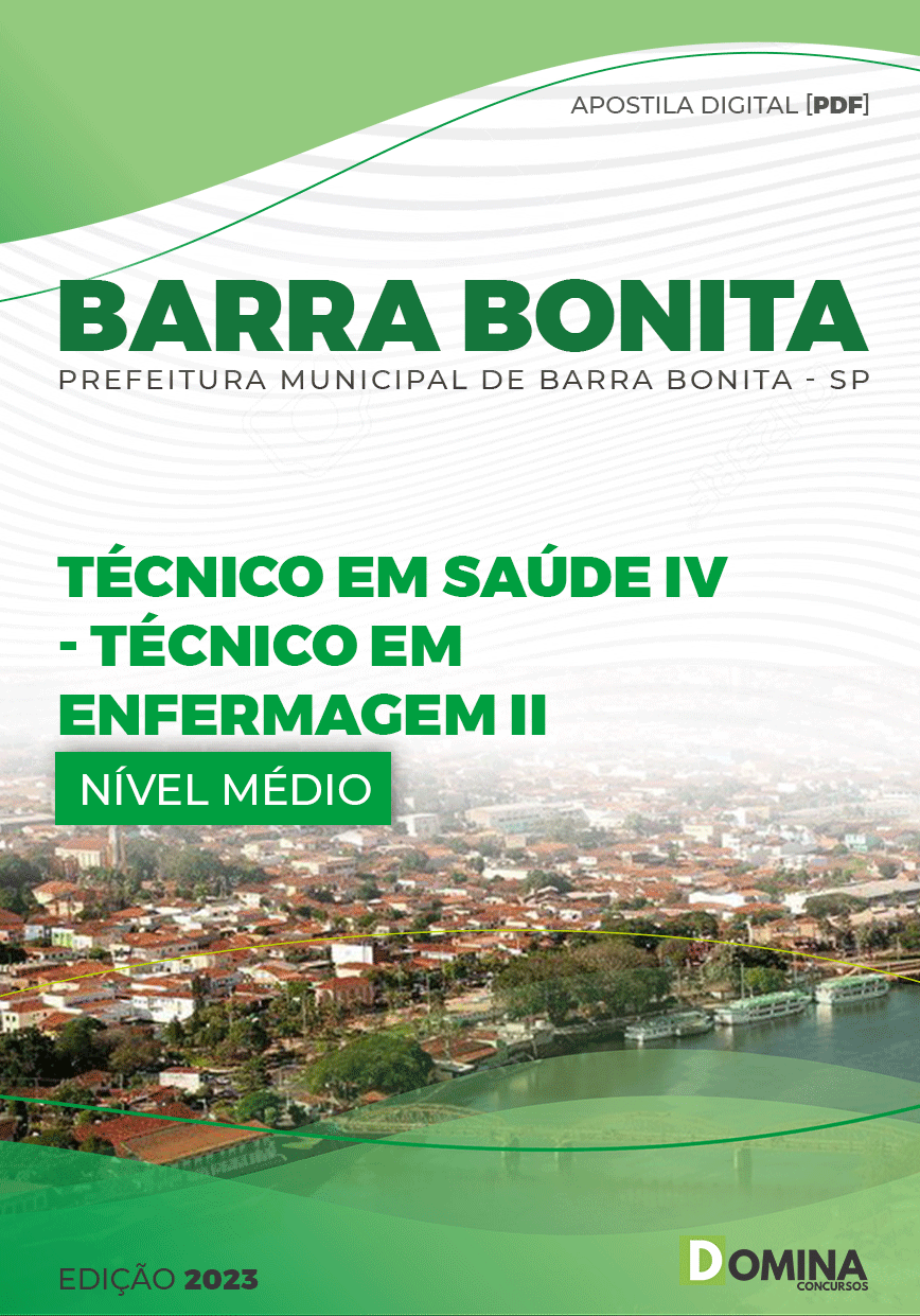Apostila Pref Barra Bonita SP 2023 Técnico Saúde IV Téc Enfermagem II