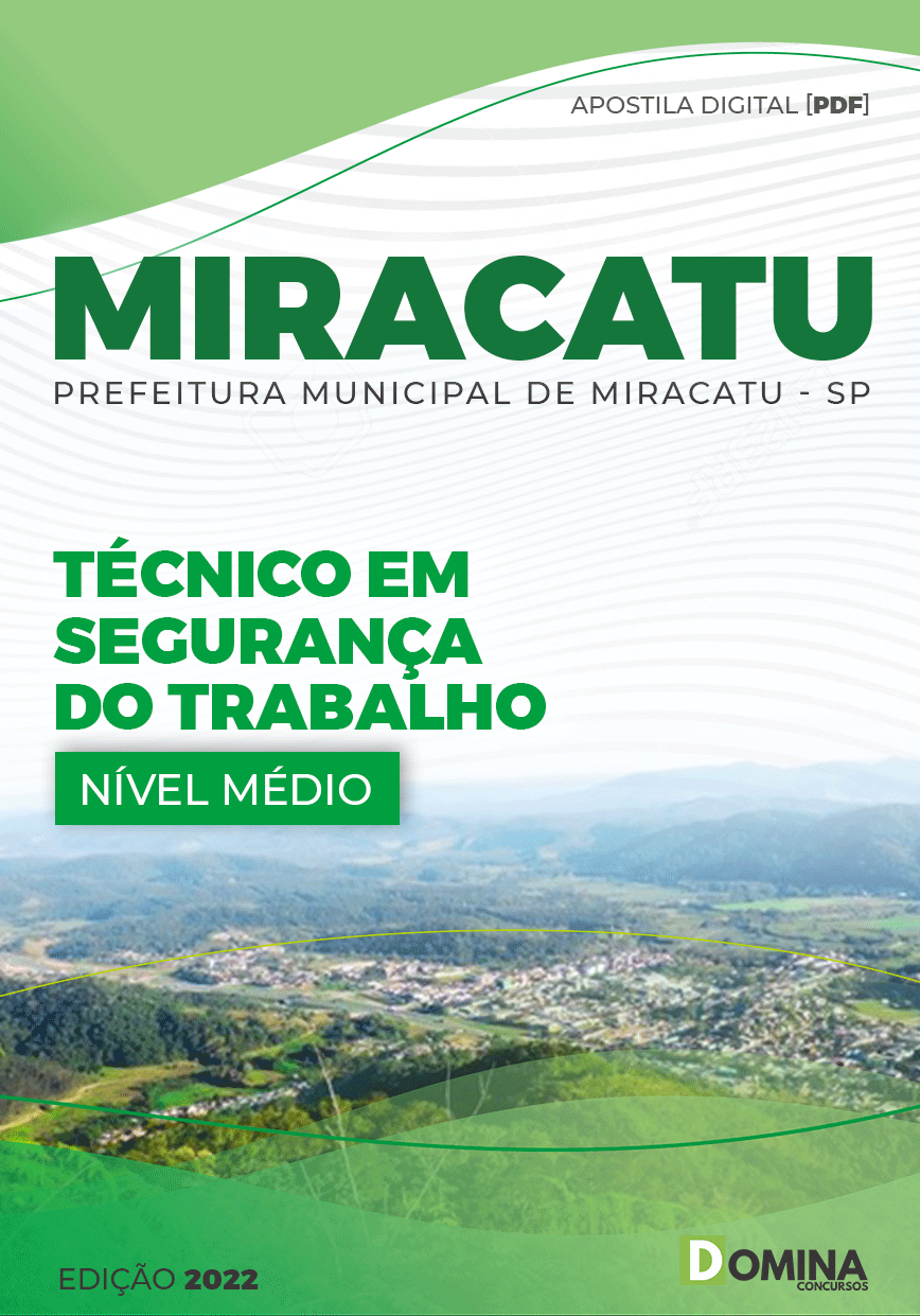 Apostila Digital Pref Miracatu SP 2022 Técnico Segurança Trabalho