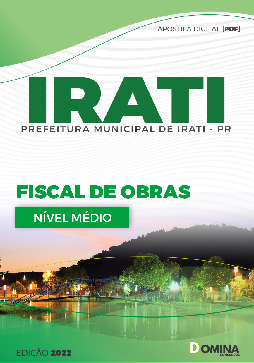 Apostila Digital Concurso Pref Irati PR 2022 Fiscal Obra