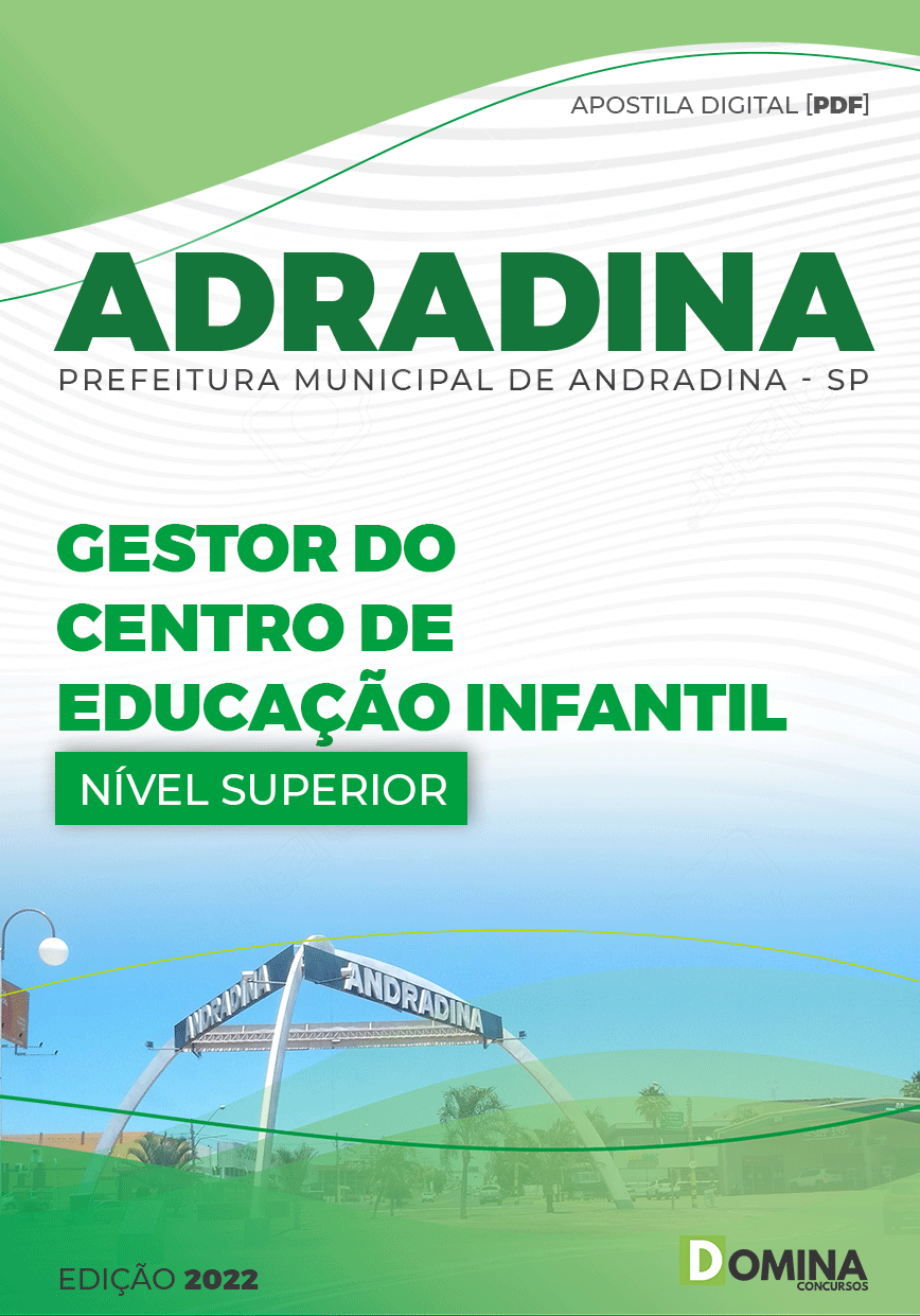 Apostila Pref Andradina SP 2022 Gestor Centro Educação Infantil