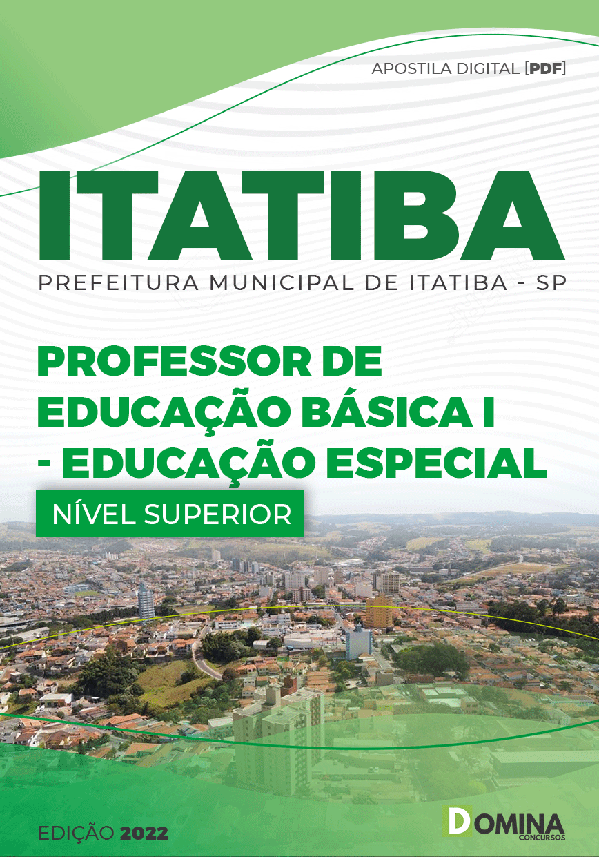 Apostila Pref Itatiba SP 2022 Professor Educação Básica Ed Especial