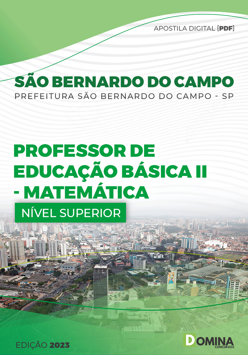 Apostila Pref São Bernardo Campo SP 2022 Professor II Matemática