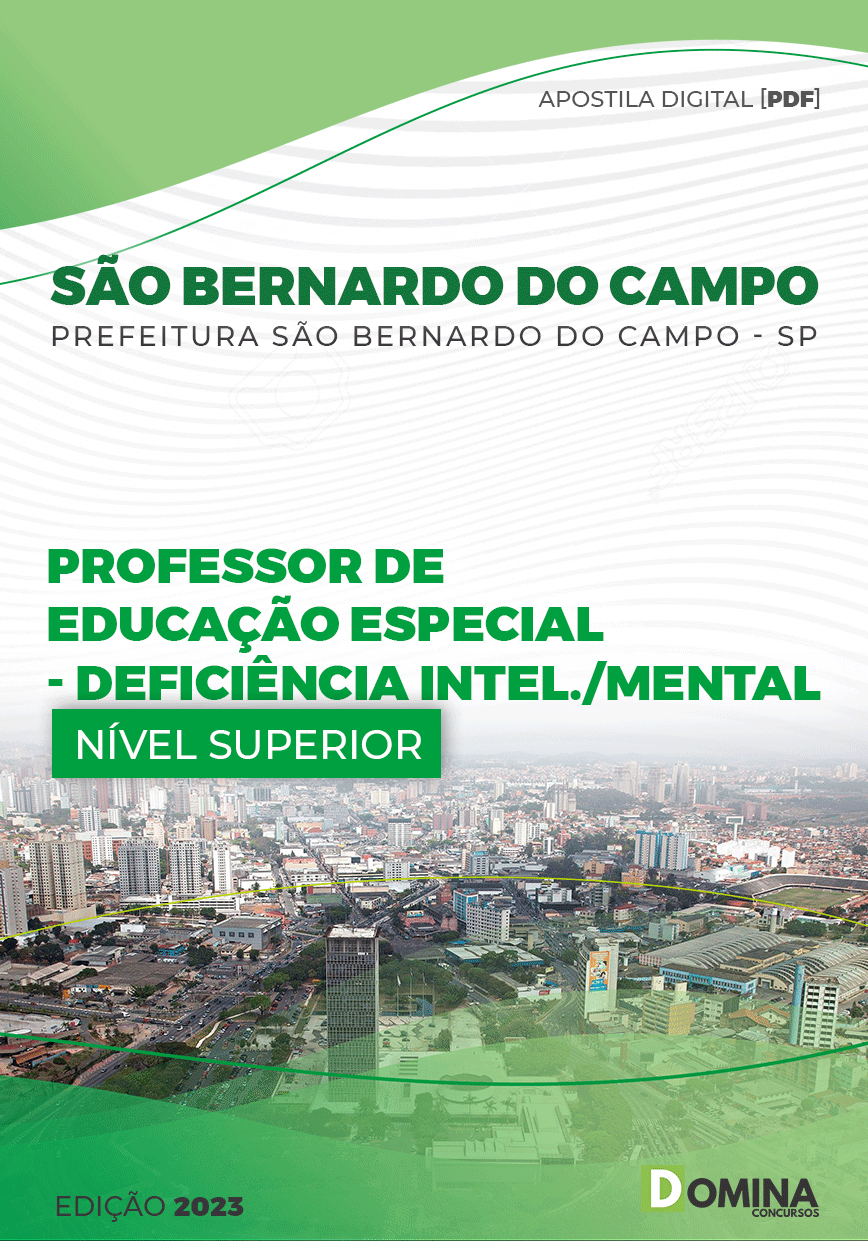 Apostila Pref São Bernardo Campo SP 2022 Prof Deficiência Intelectual