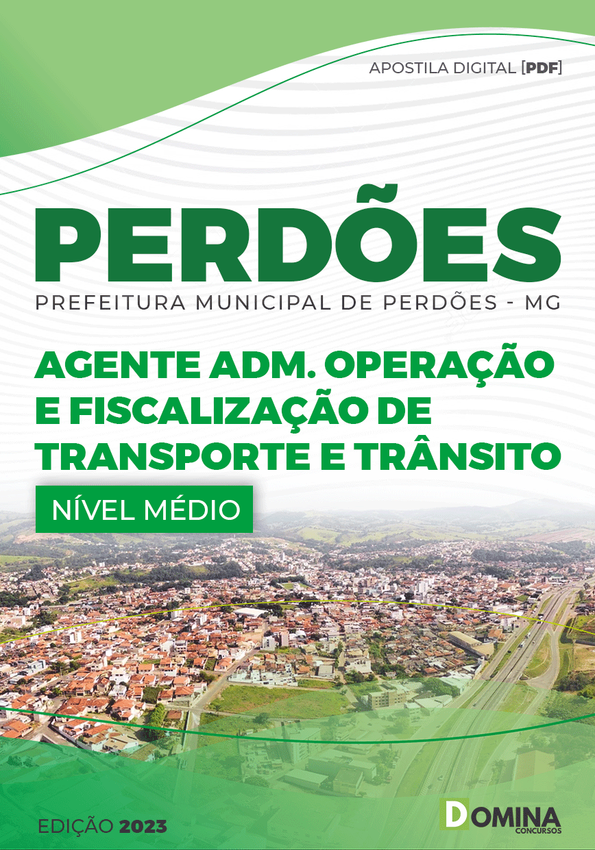 Apostila Pref Perdões MG 2023 Agente Adm Transporte Trânsito