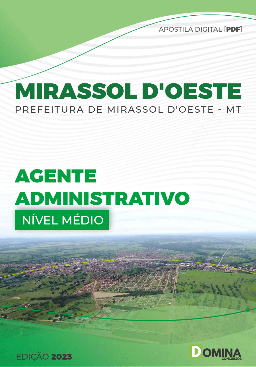 Apostila Pref Mirassol D’oeste MT 2023 Agente Administrativo