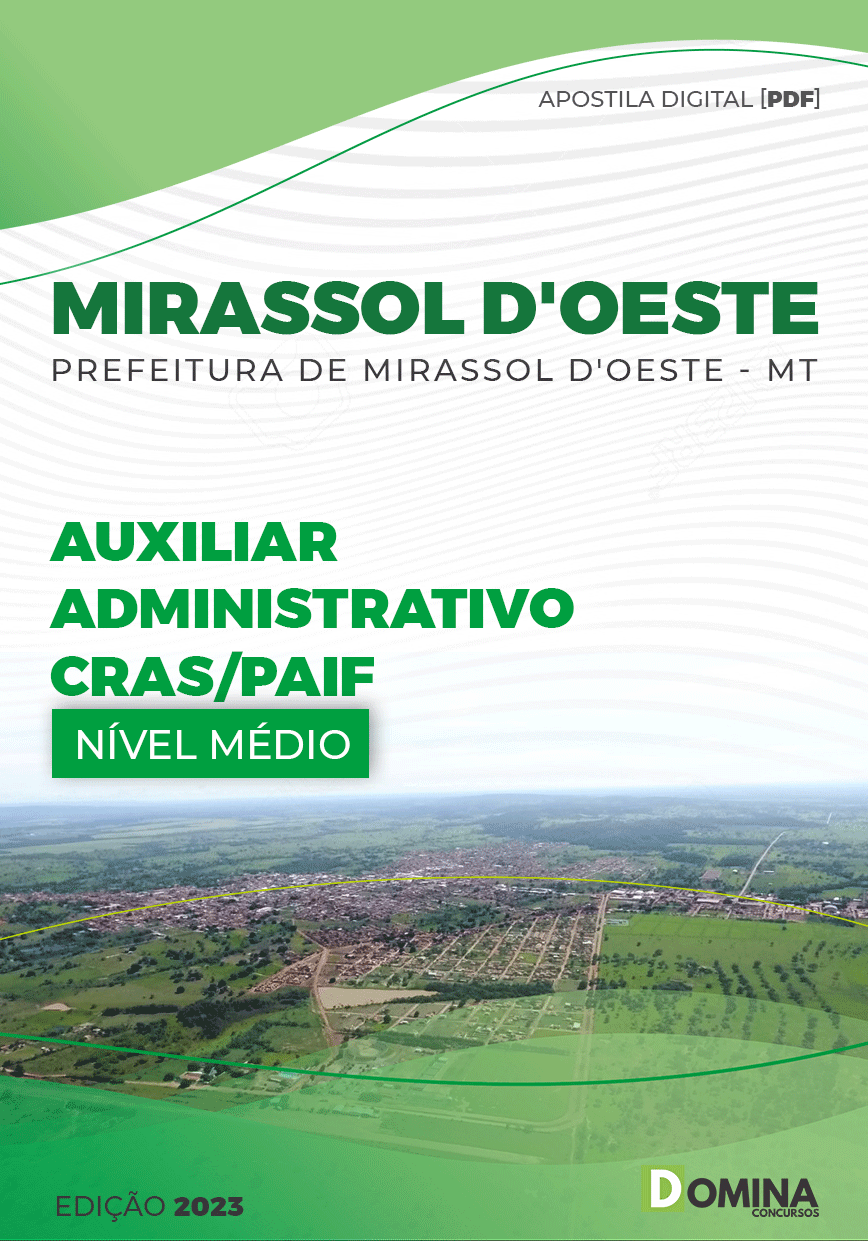Apostila Pref Mirassol D’oeste MT 2023 Auxiliar Administrativo CRAS