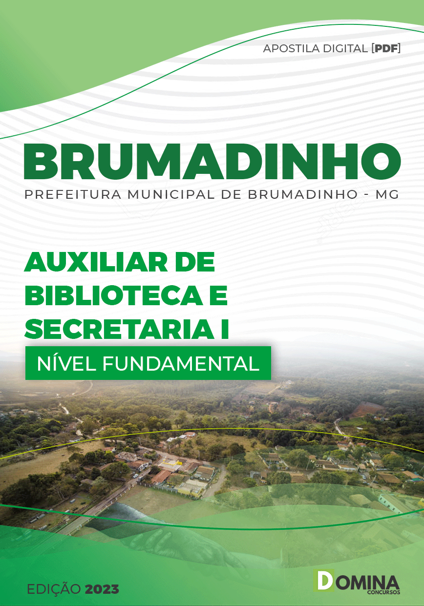 Apostila Pref Brumadinho MG 2023 Auxiliar Biblioteca Secretaria