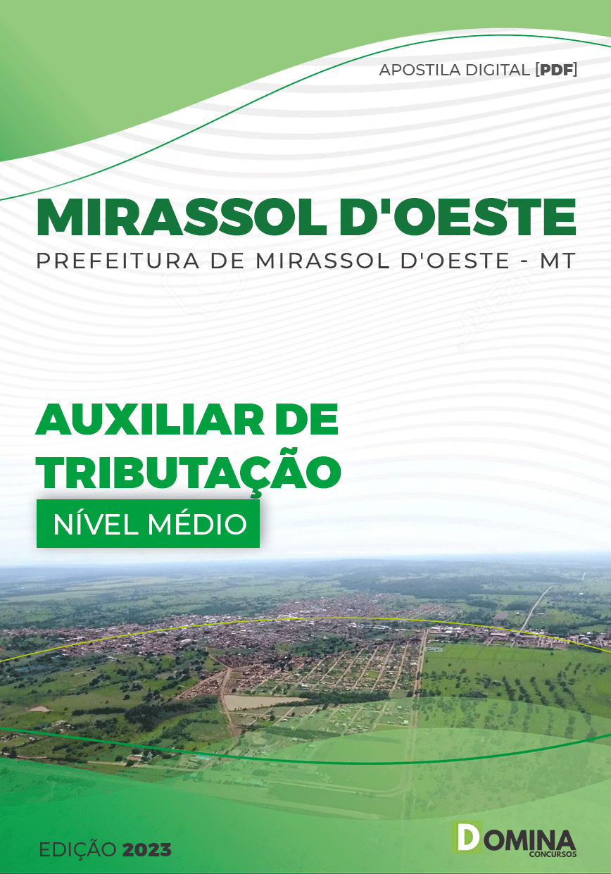 Apostila Pref Mirassol D’oeste MT 2023 Auxiliar Tributação