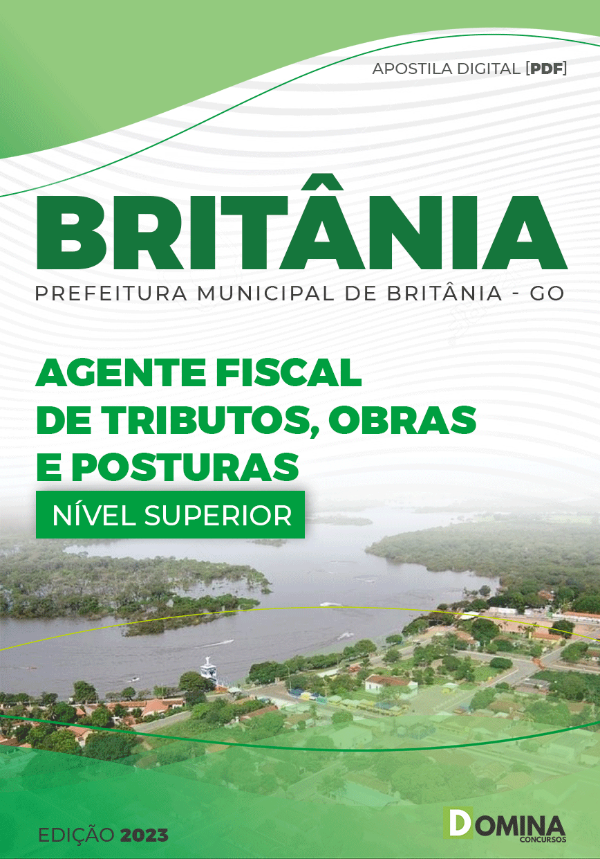 Apostila Digital Pref Britânia GO 2023 Agente Fiscal Postura