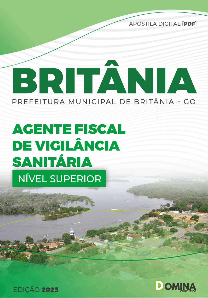 Apostila Digital Pref Britânia GO 2023 Agente Fiscal Vigilância Sanitária