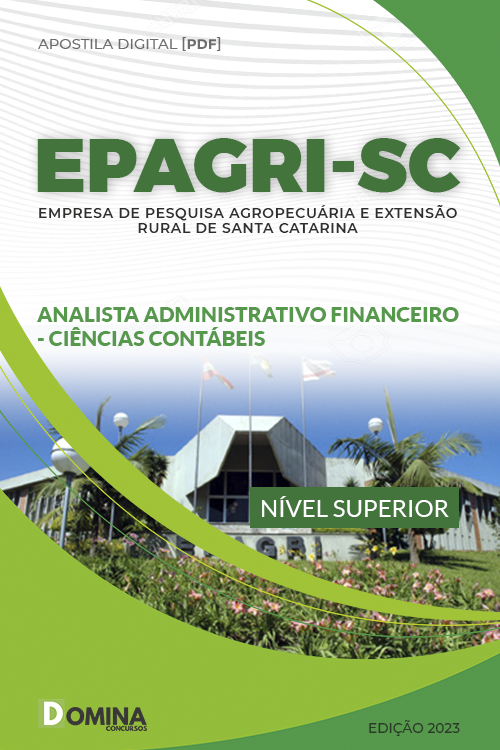 Apostila EPAGRI SC 2023 Analista Adm Financeiro Ciências Contábeis