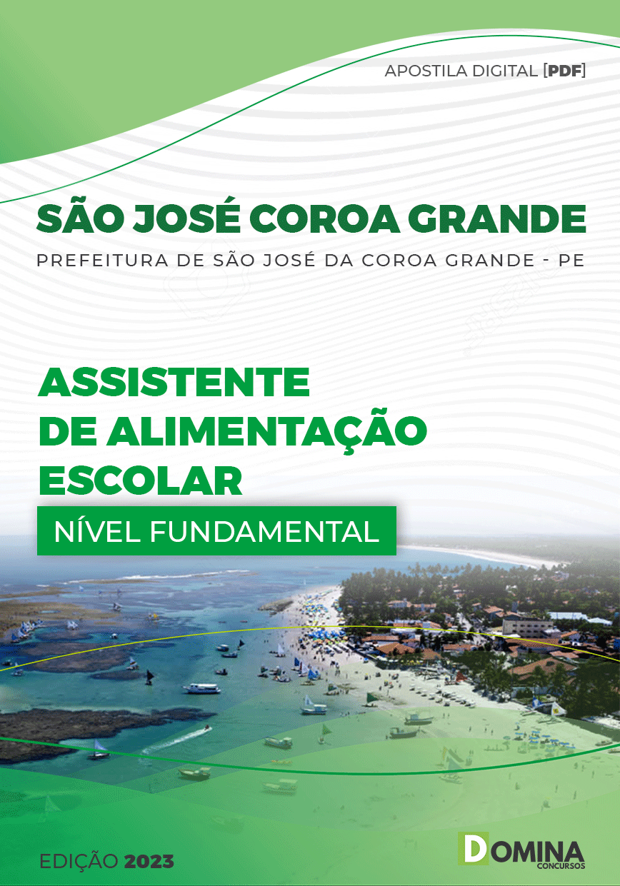 Apostila Pref São José Coroa Grande PE 2023 Assist Alimentação Escolar