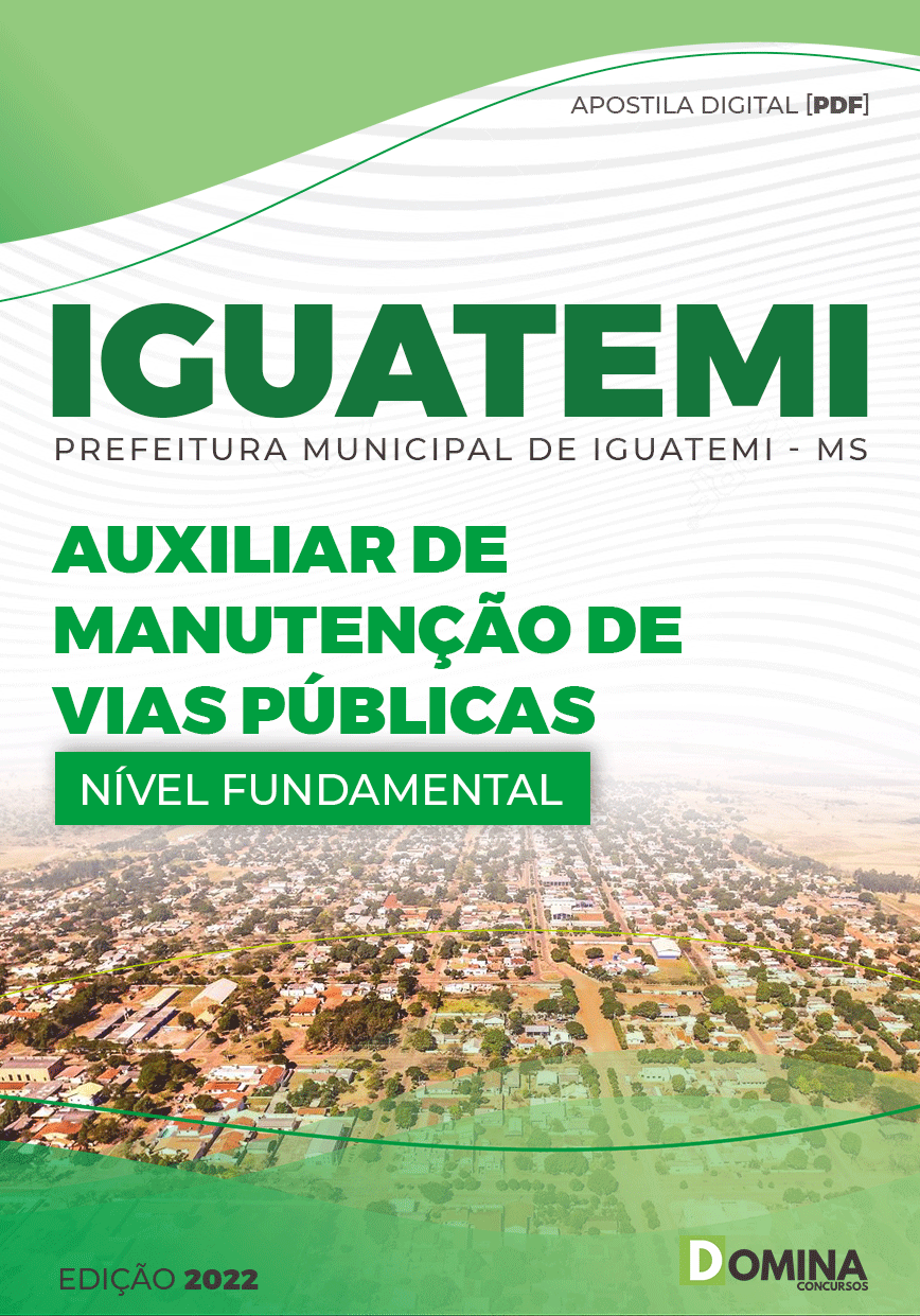 Apostila Pref Iguatemi MG 2022 Auxiliar Manutenção Vias Públicas
