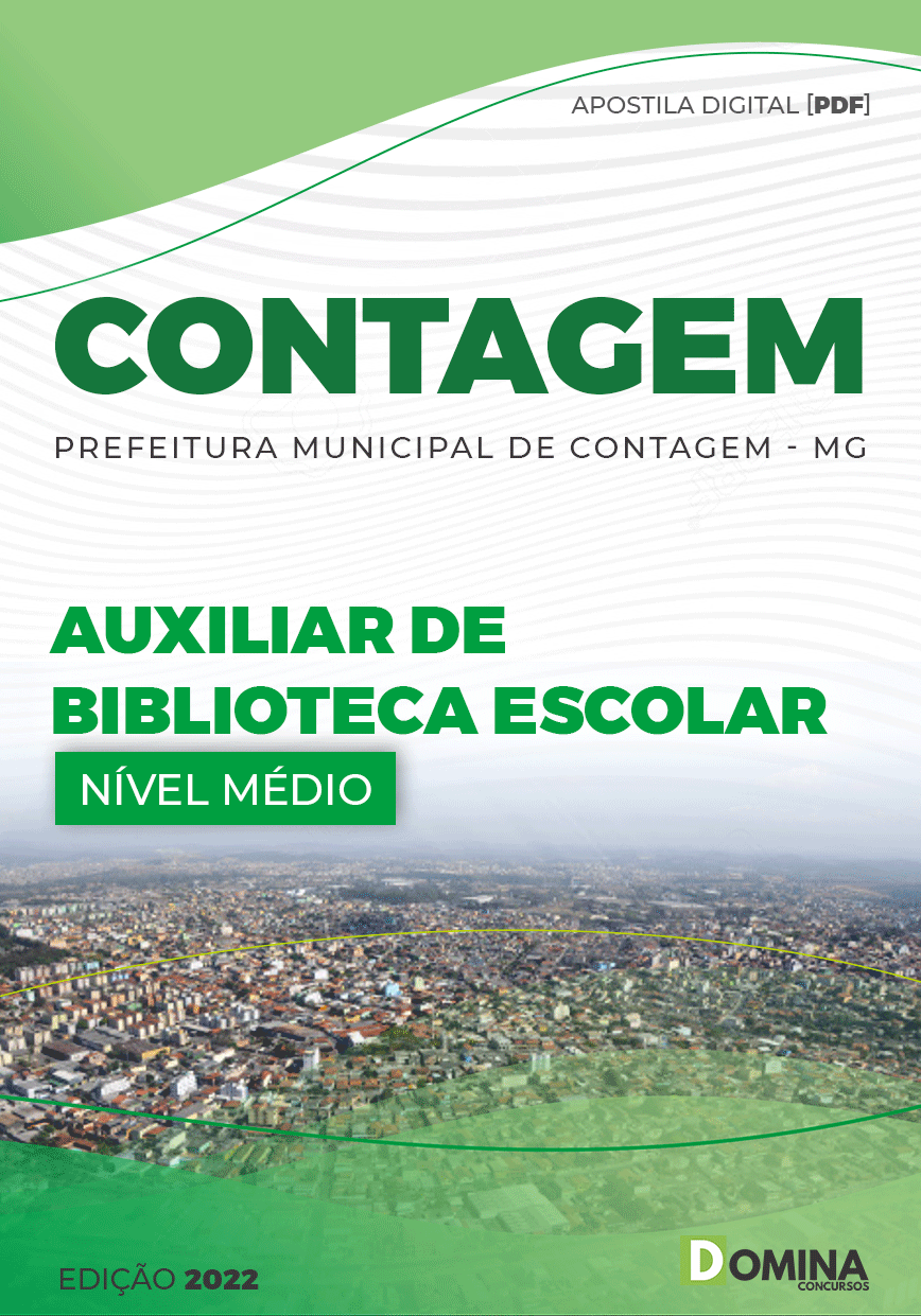 Apostila Pref Contagem MG 2022 Auxiliar Biblioteca Escolar