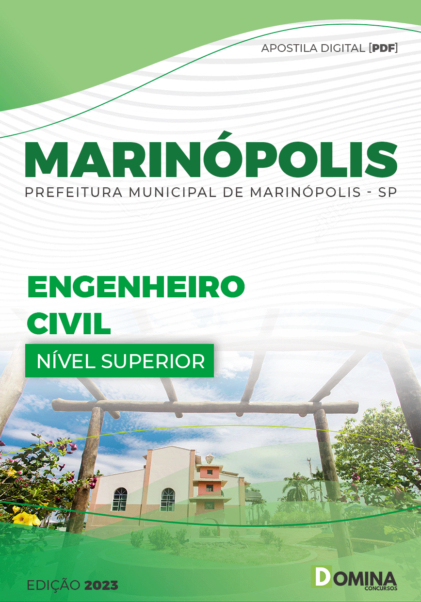 Apostila Digital Pref Marinópolis SP 2023 Engenheiro Civil