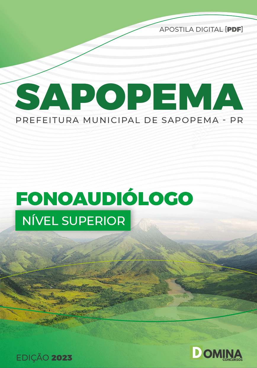 Apostila Digital Pref Sapopema PR 2023 Fonoaudiólogo