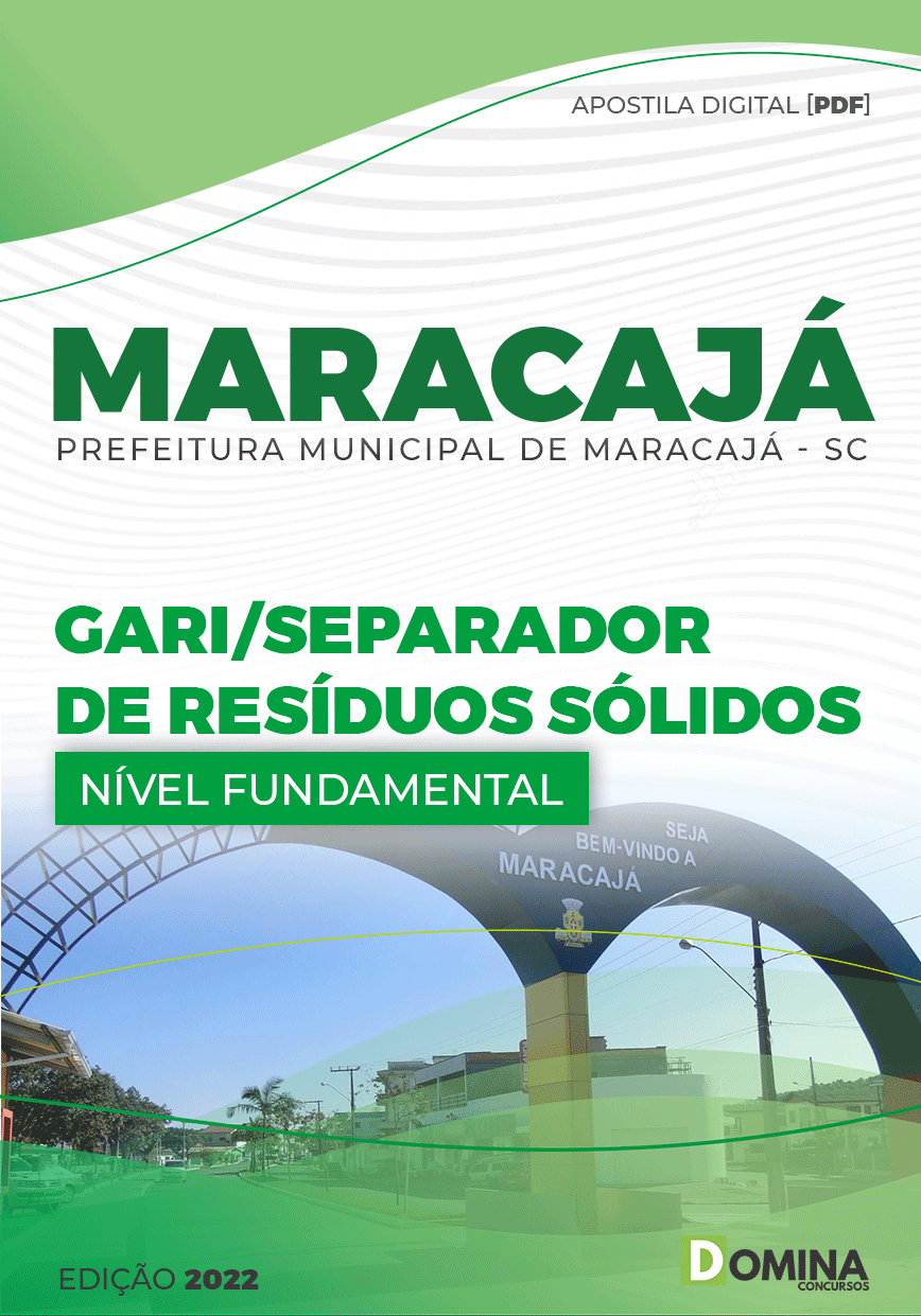 Apostila Pref Maracajá SC 2022 Gari Separador Resíduos Sólidos